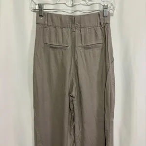 Abercrombie & Fitch Linen Blend Wide Leg Pants Taupe Mauve XS High Rise Trousers thumbnail 4