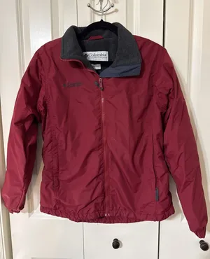 Vintage 1990's Women's Columbia Sportswear Maroon Jacket Sz Small. Fleece Lining thumbnail 1
