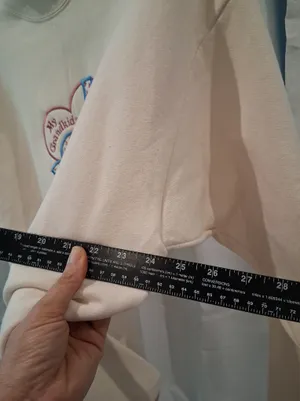 Cream Embroidered Heart Sweatshirt with Blue Ribbon Detail thumbnail 7