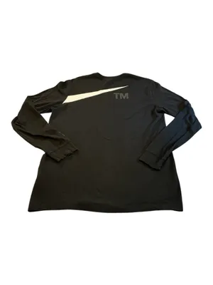 Nike Sportswear Men's Big Swoosh Long Sleeve T-Shirt - Black/White - Size L thumbnail 2