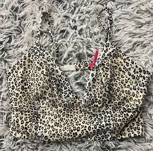 Victoria's Secret Cheetah Halter Top Bikini Black Tan White‎ Size Large thumbnail 1