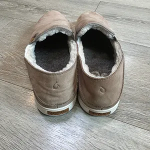 Olukai Pehuea Heu Tan Leather Shearling Lined‎ Slip On Sneakers Womens Size 9 thumbnail 4
