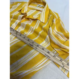 est. 1946 Yellow white striped Hi-Low top w/ tie Lg. Bussiness Officewear F64 thumbnail 5