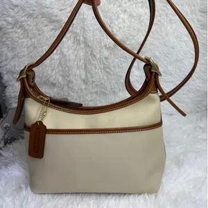 Vintage COACH y2k 2002 9123 Legacy Khaki Leather Canvas Crossbody Shoulder Bag thumbnail 4