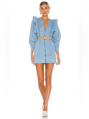 Free People Imogene Denim Mini Dress thumbnail 4
