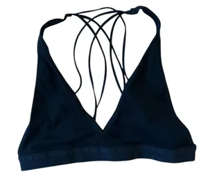 lululemon athletica strappy black bra size Med thumbnail 1