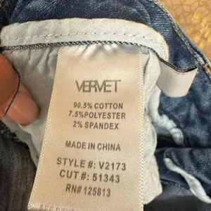 Vervet Darker Blue High Rise Raw Hem Ankle Cropped Stretchy Jeans 32 thumbnail 3