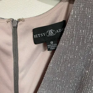 Betsy & Adam Long Sleeve Glitter Knit Gown‎ maxi ball gown prom wedding Size 8 thumbnail 7