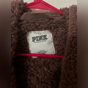 PINK maroon fuzzy jacket thumbnail 5