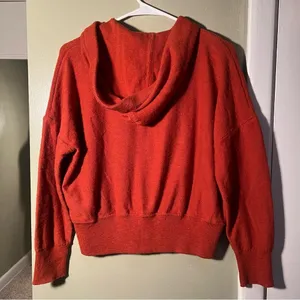 Madewell Women's Size Medium Clairview Hoodie Sweater Maple Glow‎ Orange NC682 thumbnail 10