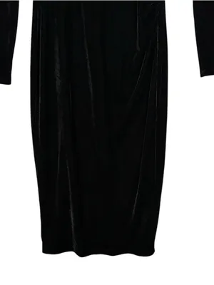 NEW REISS Macey Velvet Midi Dress in Black Size 4 thumbnail 9