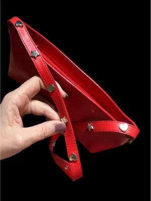 Furla Red Leather Shoulder Bag with Studded Strap thumbnail 4