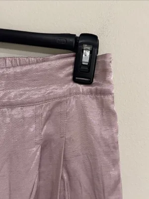 Current Air Satin-Effect Pleated Wide-Leg Pants in Mauve Pink size S thumbnail 5
