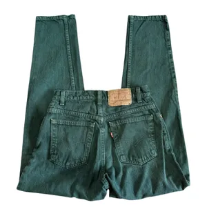 Vintage 90s Levis 550 Relaxed Fit Tapered Leg Green Jeans USA Made 5S High Waist thumbnail 4