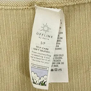 OFFLINE by Aerie Small Sand Ribbed Seamless Square Neck‎ Crop Top Braided Sleeve thumbnail 5