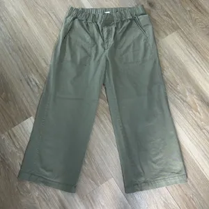 Gap Womens Pants Green Size Large Easy Pant Wide Leg Utility Cotton Blend thumbnail 1