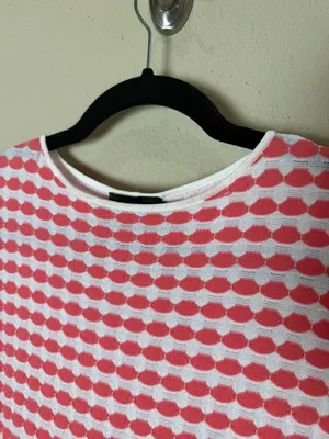 Emporio Armani Pink Geometric Patterned Knit Sweater Size 38 thumbnail 3