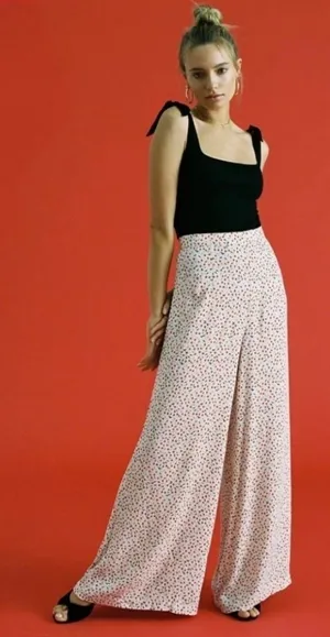 Free People Cherry Pants Easy Peasy Print Wide-Leg 8 thumbnail 1