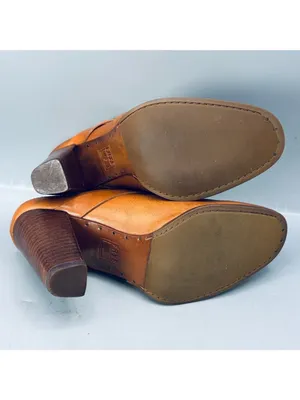 Frye Clogs Platform Mules Womens 7 Tan Belted Harness Cognac Block Heel 3472449 thumbnail 8