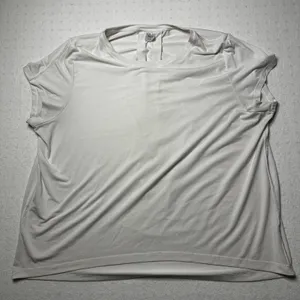 Athleta White Short Sleeve Open Back Active Top Women’s Large thumbnail 1