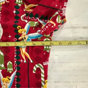 Disney Tinkerbell Holiday Scrub Top S Red Burgundy There With Bells On Christmas thumbnail 6