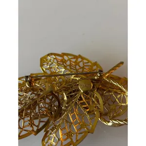 Judy Lee Brooch Women OS Gold Filigree Leaf Vintage Mid-Century‎ Pin thumbnail 6