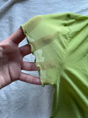 Forever 21 Green Mesh Cropped Polo thumbnail 3