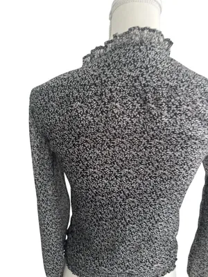 ABERCROMBIE & FITCH Black Floral Long Sleeve Top Size XS thumbnail 6