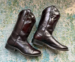 Vintage Laredo dark brown mid western cowboy boots, size 6.5 thumbnail 1