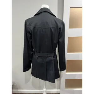Nine West Womens‎ Black Belted Trench Coat Jacket EM42021-BLK Small thumbnail 3