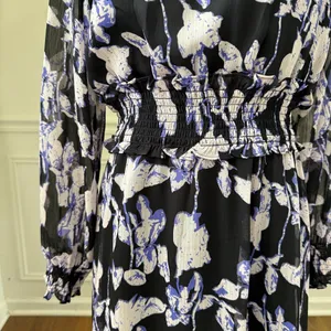 O.P.T One Pretty Time On The Run Long Sleeve Chiffon Midi Dress M thumbnail 5