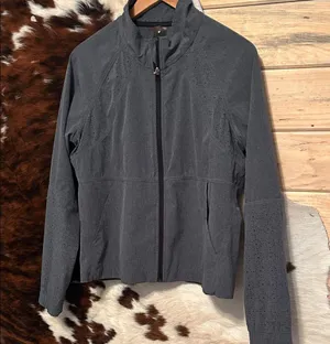 CALIA by Carrie Underwood Woven Full Zip Light Jacket Caviar Heather Size Medium thumbnail 1
