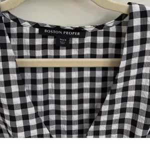 Boston Proper Blouse Gingham Cottagecore High Low Babydoll Ruffle Top Size 6 thumbnail 3