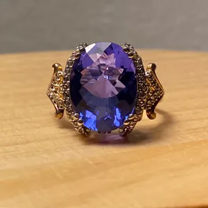 Victoria Wieck 10.58ctw Color Change Fluorite & White Topaz Ring 925 SS Sz‎ 10 thumbnail 2