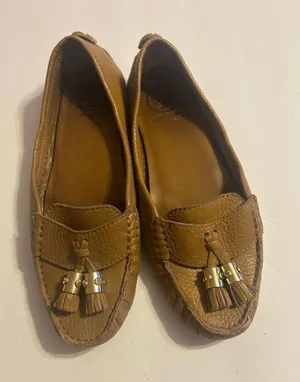 Tory Burch Tan Leather Tassel Loafers thumbnail 1