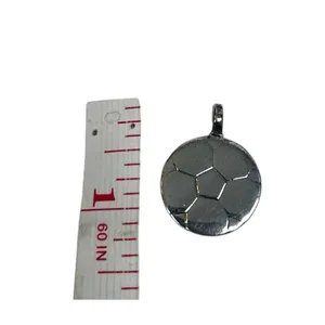 Sterling Silver Antiqued Soccer Ball Pendant thumbnail 4