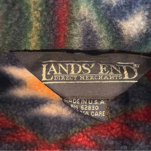 LANDS’ END Women’s Long Sleeve Collared Fleece‎ Made in the USA Sz Medium 10/12 thumbnail 8