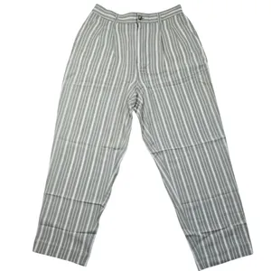Madewell NWT The Tailored‎ Tapered Pant in Striped Linen-Blend Green White 6 thumbnail 4