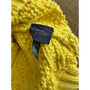 Polo Ralph Lauren Vintage Chunky Cable Knit Sweater Yellow Size L 100% Cotton thumbnail 4