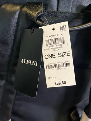 Alfani black backpack with front pocket, one size #backpack #minimalist. #165 thumbnail 2
