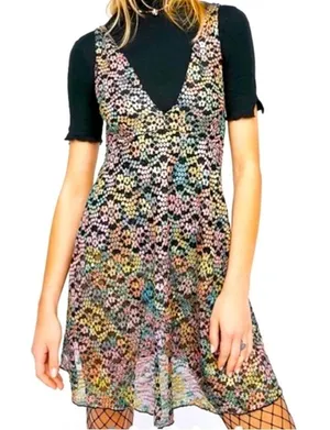 FREE PEOPLE INTIMATELY‎ WOMEN'S BLACK FLORAL LACE Dress Small NWOT thumbnail 1
