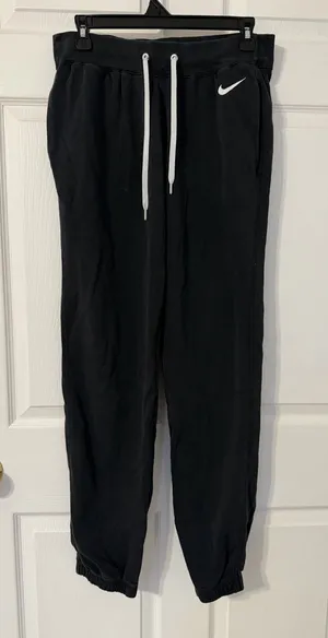 Nike Black Jogger Sweatpants with White Drawstring thumbnail 1