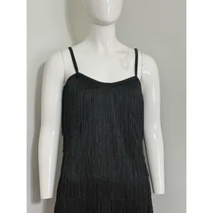 Dreamgirl Black Flapper Fringe Mini Dress Party Dance Women’s Size L thumbnail 2