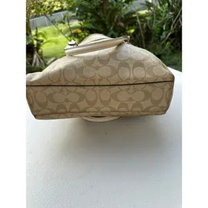 Coach 79998 Beige Signature Coated Canvas Prairie Satchel No Shoulder Strap thumbnail 3