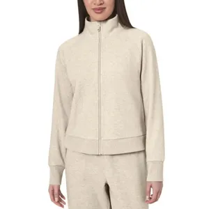Mondetta Full Zip Fleece Heathered Oat Beige Sweater Medium NWOT thumbnail 9