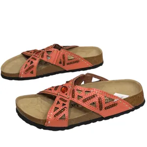 Betula by Birkenstock Joyce Double Leather Sandal Womens 8 Orange Boho Hippie thumbnail 3