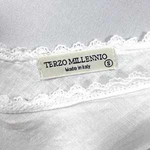 Terzo Millennio 100% Linen Maxi Dress Womens S Made in Italy Crochet Boho White thumbnail 8