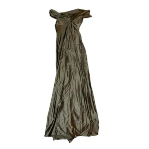 NWT OYS Size Small Army Green Elegant Off Shoulder High Split Bodycon Maxi Dress thumbnail 3