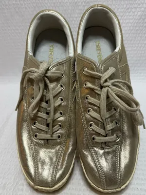 Tretorn Metallic Gold Platform Lace-Up Sneakers - Women's 8 thumbnail 3