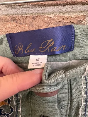 Blue Rain Olive Green Embroidered Button-Front Mini Skirt thumbnail 2